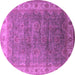 Round Oriental Pink Industrial Rug, urb1961pnk