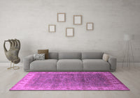 Machine Washable Oriental Pink Industrial Rug, wshurb1961pnk