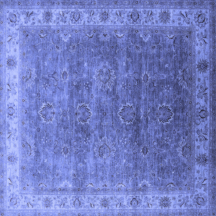 Square Machine Washable Oriental Blue Industrial Rug, wshurb1961blu