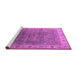 Sideview of Machine Washable Oriental Pink Industrial Rug, wshurb1961pnk
