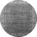 Round Oriental Gray Industrial Rug, urb1961gry