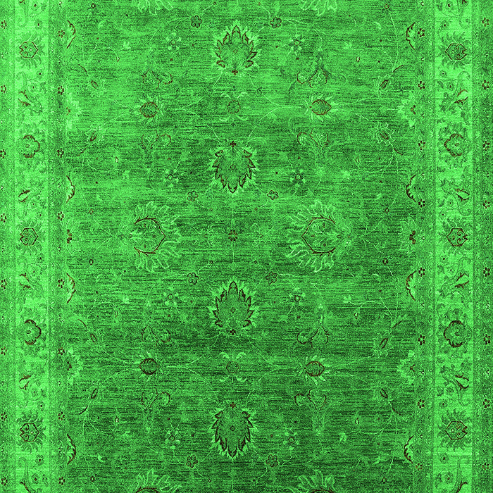 Machine Washable Oriental Green Industrial Area Rugs, wshurb1961grn