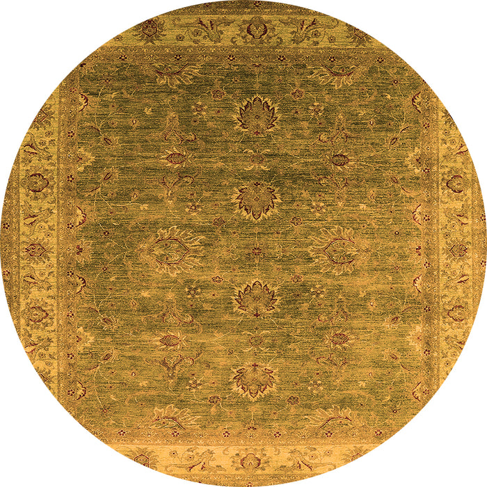 Round Machine Washable Oriental Orange Industrial Area Rugs, wshurb1961org