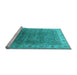 Sideview of Machine Washable Oriental Light Blue Industrial Rug, wshurb1961lblu