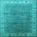 Square Oriental Light Blue Industrial Rug, urb1961lblu