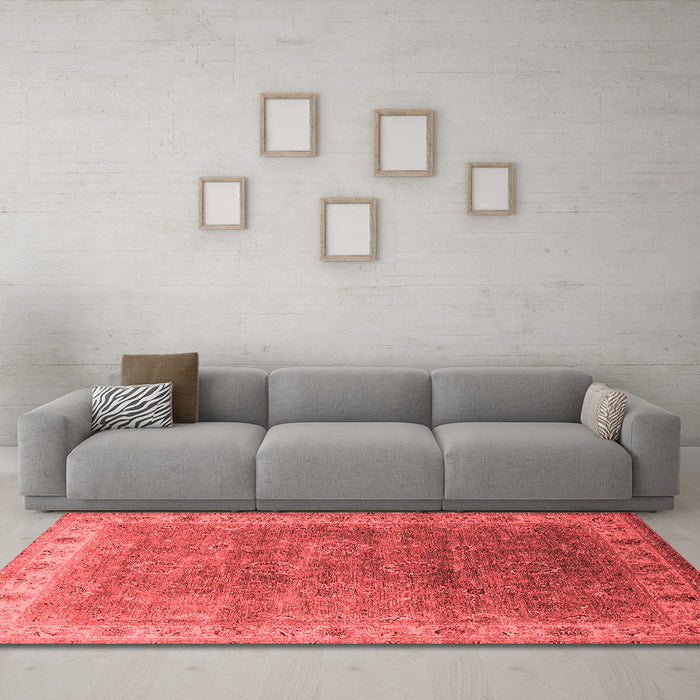 Industrial Red Washable Rugs