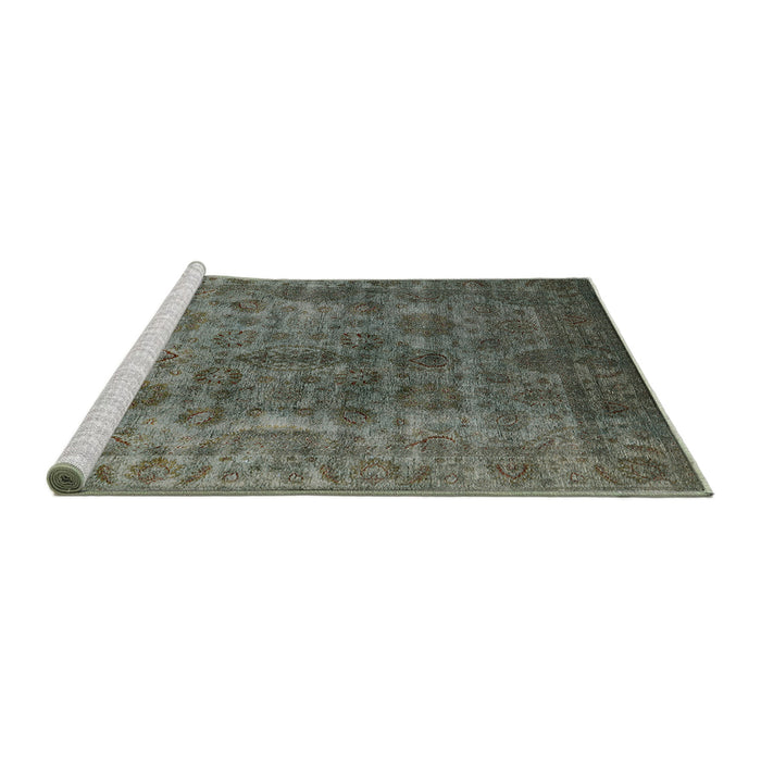 Sideview of Machine Washable Industrial Modern Dark Olive Green Rug, wshurb1962