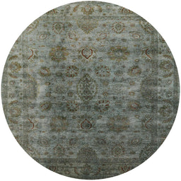 Round Machine Washable Industrial Modern Dark Olive Green Rug, wshurb1962