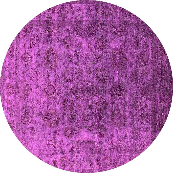 Round Machine Washable Oriental Pink Industrial Rug, wshurb1962pnk