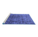 Sideview of Machine Washable Oriental Blue Industrial Rug, wshurb1962blu