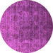 Round Oriental Pink Industrial Rug, urb1962pnk