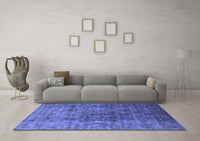 Machine Washable Oriental Blue Industrial Rug, wshurb1962blu