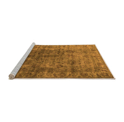 Sideview of Machine Washable Oriental Orange Industrial Area Rugs, wshurb1962org