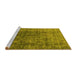 Sideview of Machine Washable Oriental Yellow Industrial Rug, wshurb1962yw