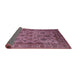 Sideview of Mid-Century Modern Dark Raspberry Purple Oriental Rug, urb1963