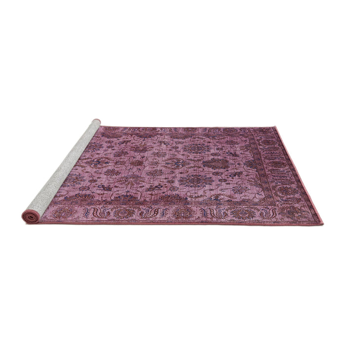 Sideview of Machine Washable Industrial Modern Dark Raspberry Purple Rug, wshurb1963