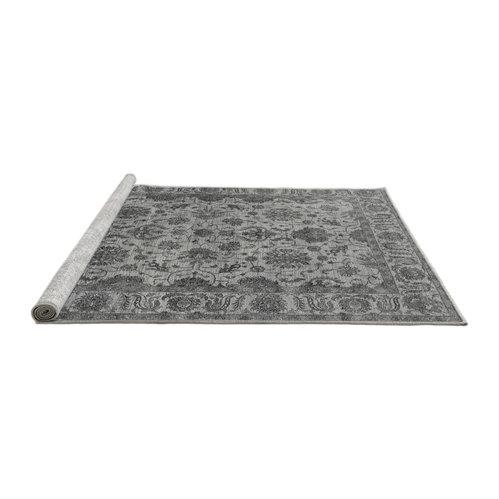 Sideview of Machine Washable Oriental Gray Industrial Rug, wshurb1963gry