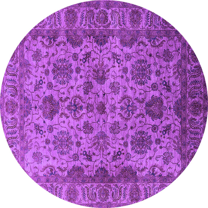 Round Machine Washable Oriental Purple Industrial Area Rugs, wshurb1963pur