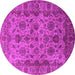 Round Oriental Pink Industrial Rug, urb1963pnk