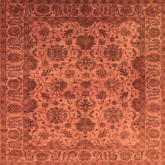 Square Oriental Orange Industrial Rug, urb1963org