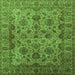 Square Machine Washable Oriental Green Industrial Area Rugs, wshurb1963grn