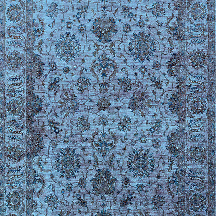 Machine Washable Oriental Light Blue Industrial Rug, wshurb1963lblu