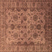 Square Machine Washable Oriental Brown Industrial Rug, wshurb1963brn