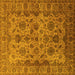 Square Machine Washable Oriental Yellow Industrial Rug, wshurb1963yw