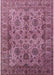 Mid-Century Modern Dark Raspberry Purple Oriental Rug, urb1963