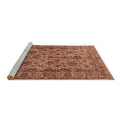 Sideview of Machine Washable Oriental Brown Industrial Rug, wshurb1963brn