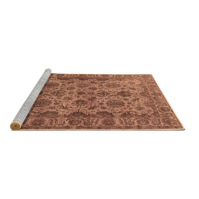 Sideview of Machine Washable Oriental Brown Industrial Rug, wshurb1963brn