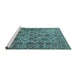 Sideview of Machine Washable Oriental Turquoise Industrial Area Rugs, wshurb1963turq