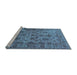 Sideview of Machine Washable Oriental Light Blue Industrial Rug, wshurb1963lblu