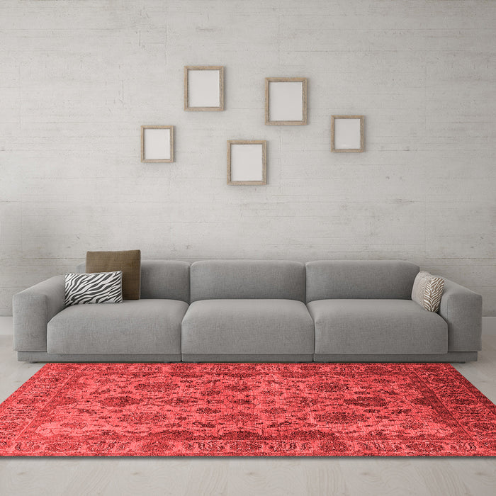 Industrial Red Washable Rugs