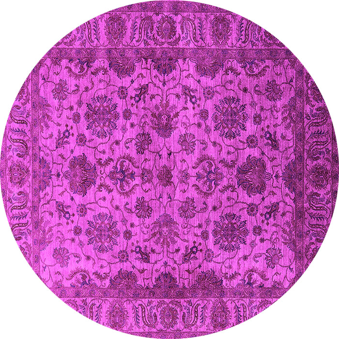 Round Machine Washable Oriental Pink Industrial Rug, wshurb1963pnk