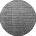 Round Machine Washable Oriental Gray Industrial Rug, wshurb1964gry