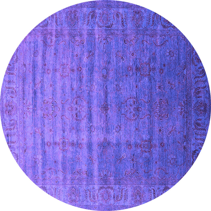 Round Machine Washable Oriental Purple Industrial Area Rugs, wshurb1964pur