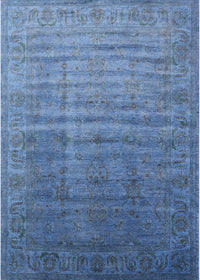 Machine Washable Industrial Modern Iceberg Blue Rug, wshurb1964