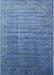 Machine Washable Industrial Modern Iceberg Blue Rug, wshurb1964