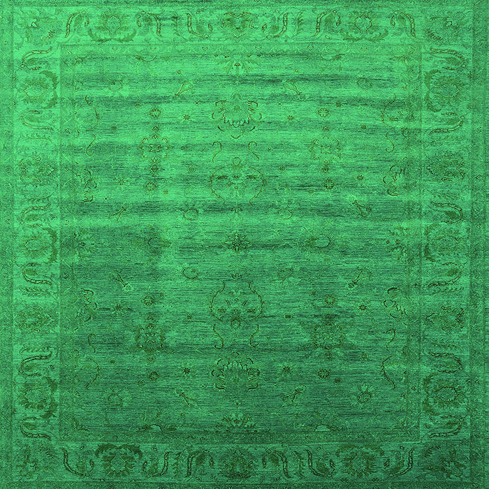 Square Oriental Green Industrial Rug, urb1964grn