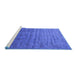 Sideview of Machine Washable Oriental Blue Industrial Rug, wshurb1964blu