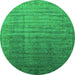 Round Oriental Green Industrial Rug, urb1964grn