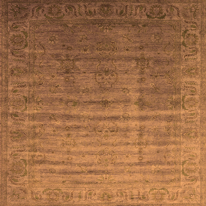 Square Oriental Orange Industrial Rug, urb1964org