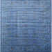 Square Mid-Century Modern Iceberg Blue Oriental Rug, urb1964