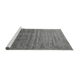 Sideview of Machine Washable Oriental Gray Industrial Rug, wshurb1964gry