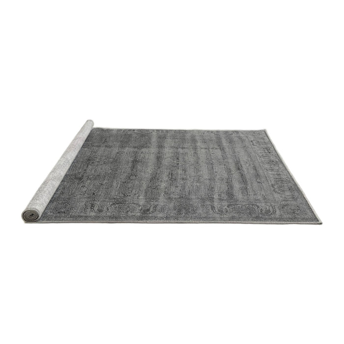 Sideview of Machine Washable Oriental Gray Industrial Rug, wshurb1964gry
