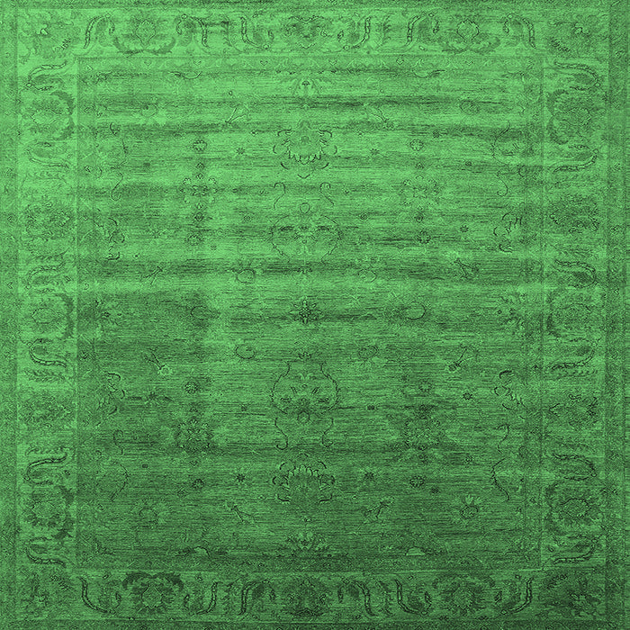 Square Oriental Emerald Green Industrial Rug, urb1964emgrn