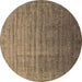 Round Oriental Brown Industrial Rug, urb1964brn