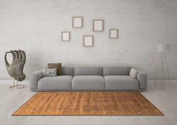 Machine Washable Oriental Orange Industrial Area Rugs in a Living Room, wshurb1964org