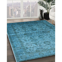 Mid-Century Modern Blue Oriental Rug, urb1965